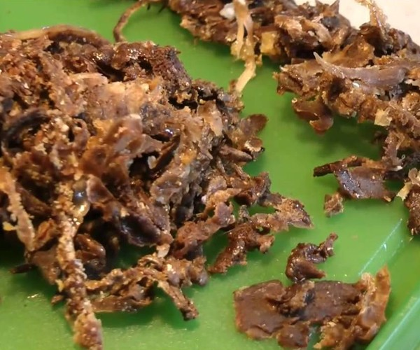 Raw propolis pieces collected from beehives